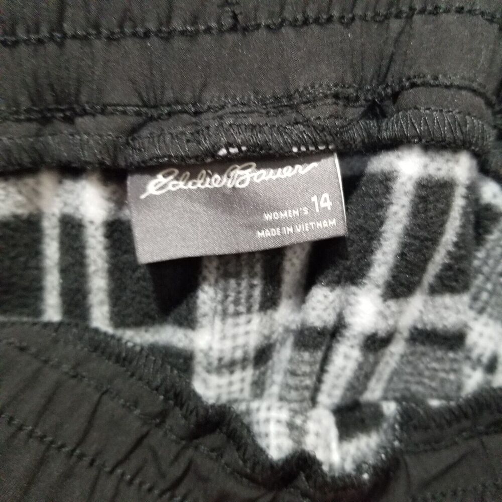 Eddie Bauer Polar Fleece Lined Pants Womens 14 XL Flexion Black Zippered Pockets - Picture 8 of 16